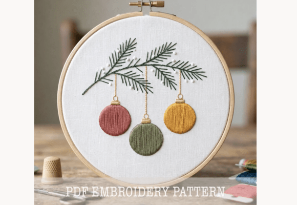Christmas Ornaments Embroidery Pattern