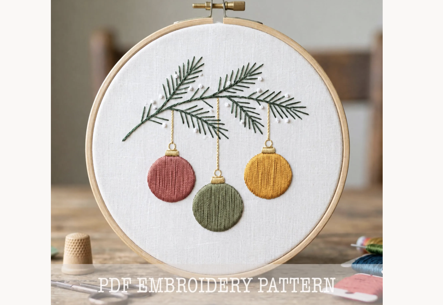 Christmas Ornaments Embroidery Pattern