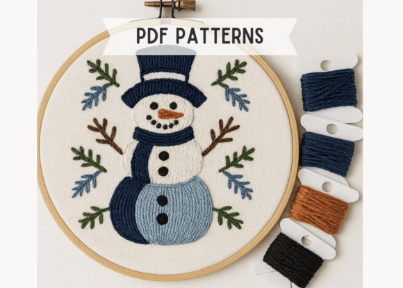 Christmas Snowman Embroidery