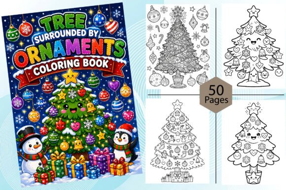 Christmas Tree Surrounded by Ornaments