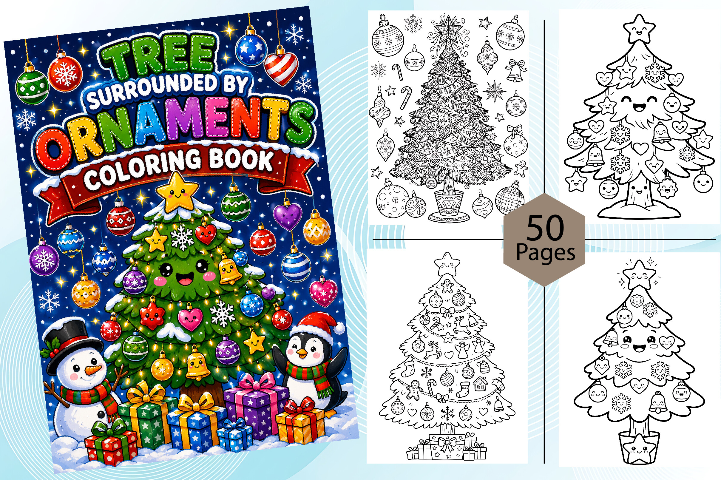 Christmas Tree Surrounded by Ornaments