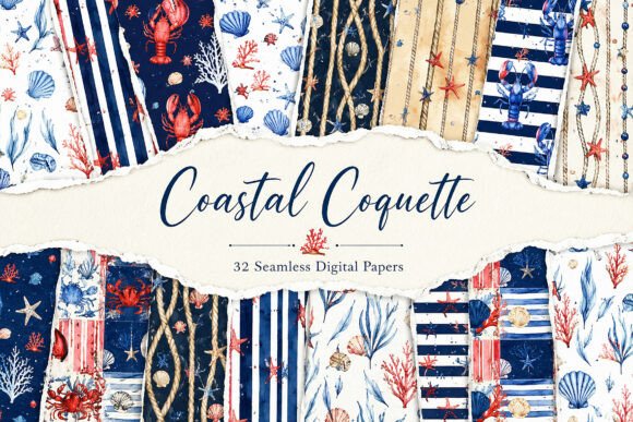 Coastal Coquette Digital Pattern