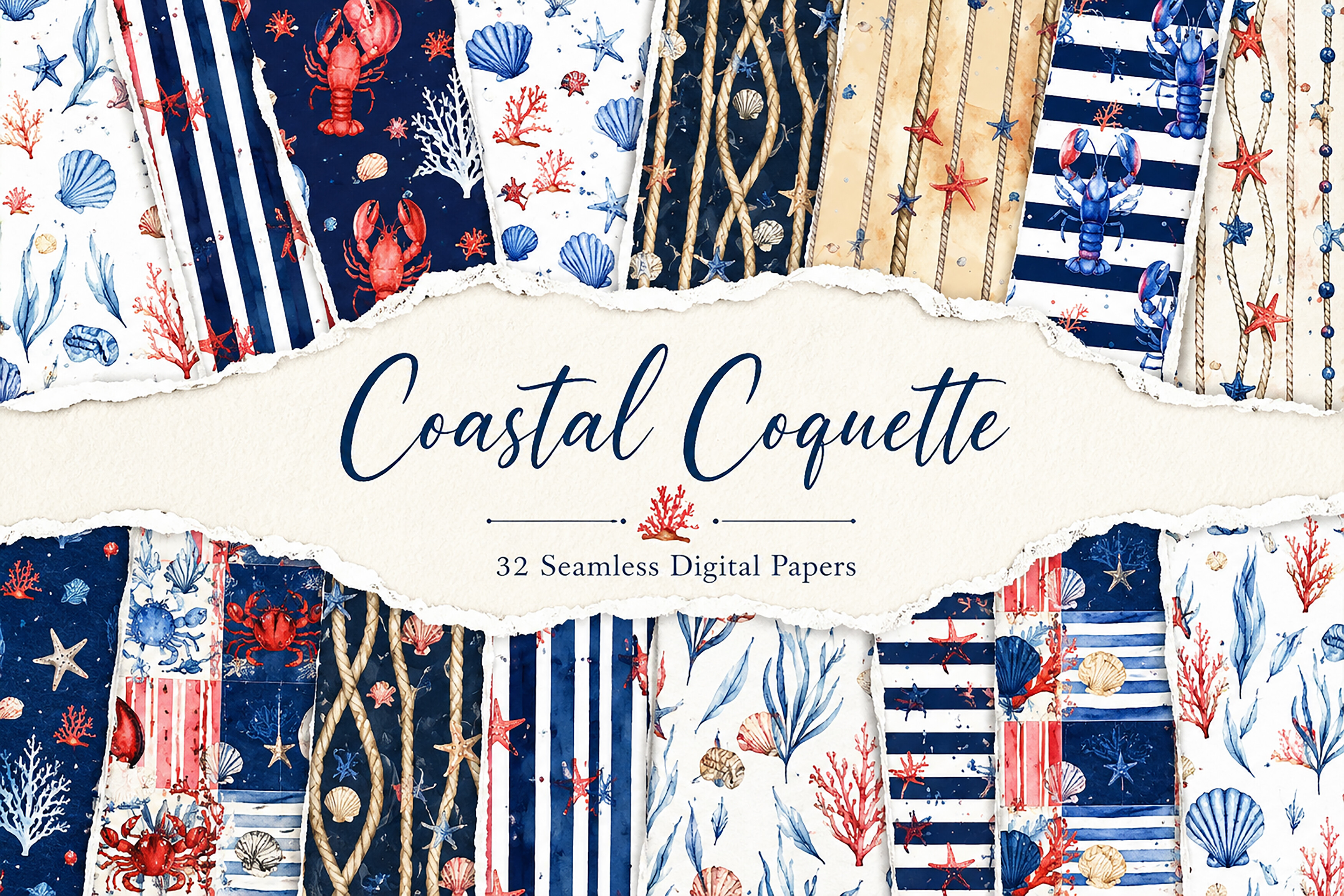 Coastal Coquette Digital Pattern