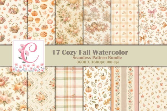Cozy Fall Watercolor Seamless Pattern