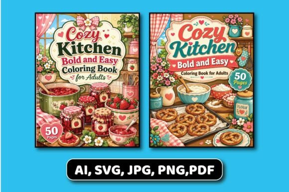 Cozy Kitchen Coloring Book for Adults