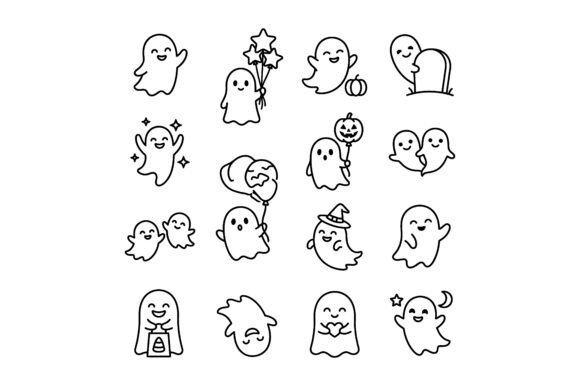 Cute Halloween Ghosts, Friendly Spooky