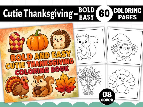 Cutie Thanksgiving Coloring Book