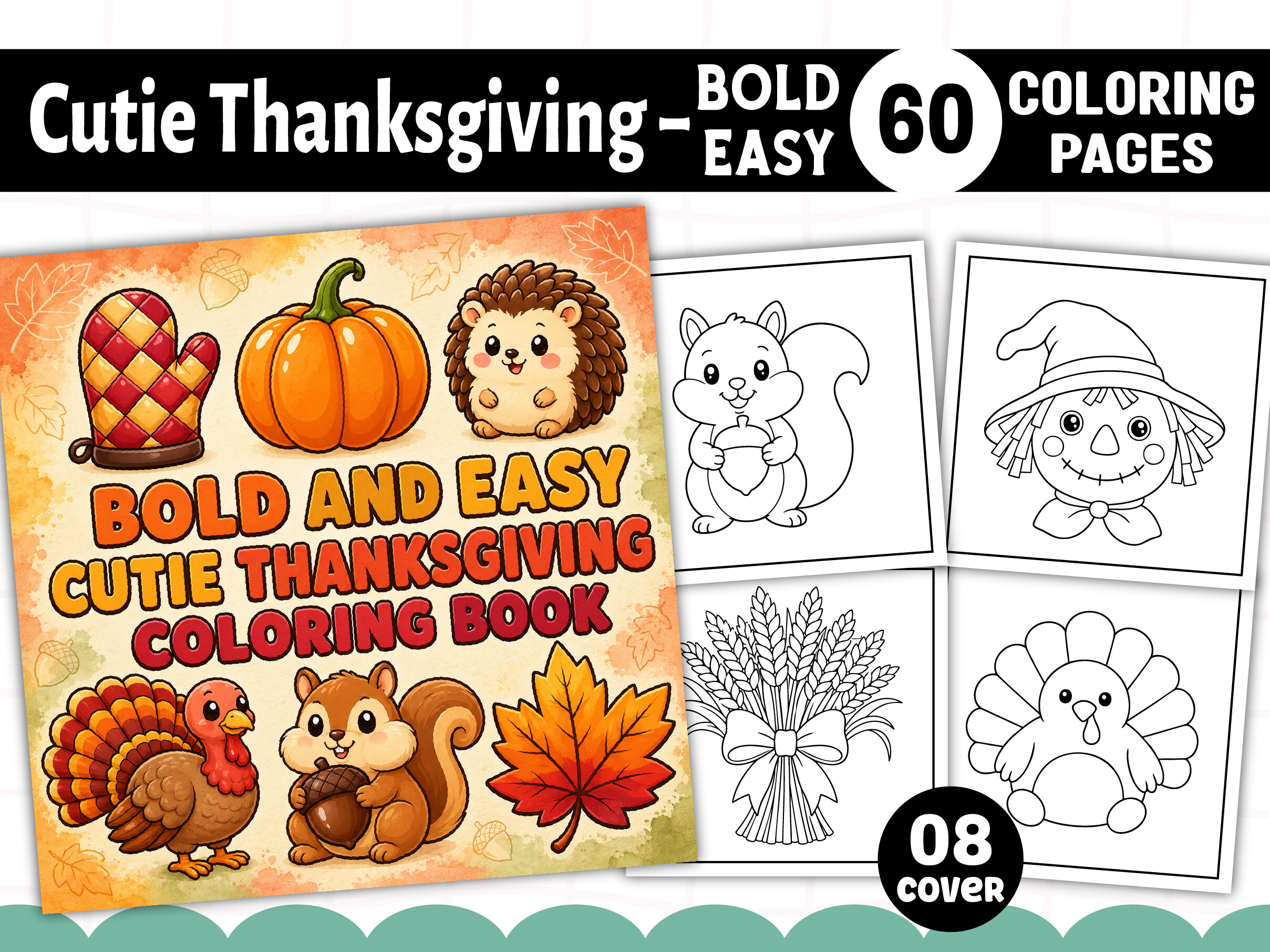 Cutie Thanksgiving Coloring Book