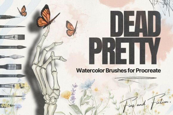 Dead Pretty Watercolor Procreate Brushes