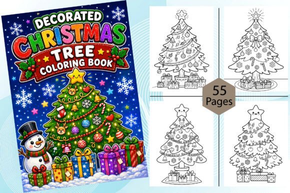 Decorated Christmas Tree Coloring Book