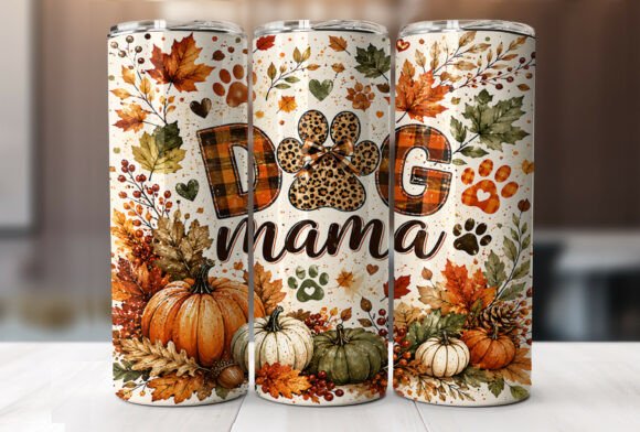 Fall Dog Mama Paw Tumbler Leopard Print