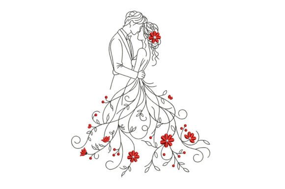 Floral Wedding Couple