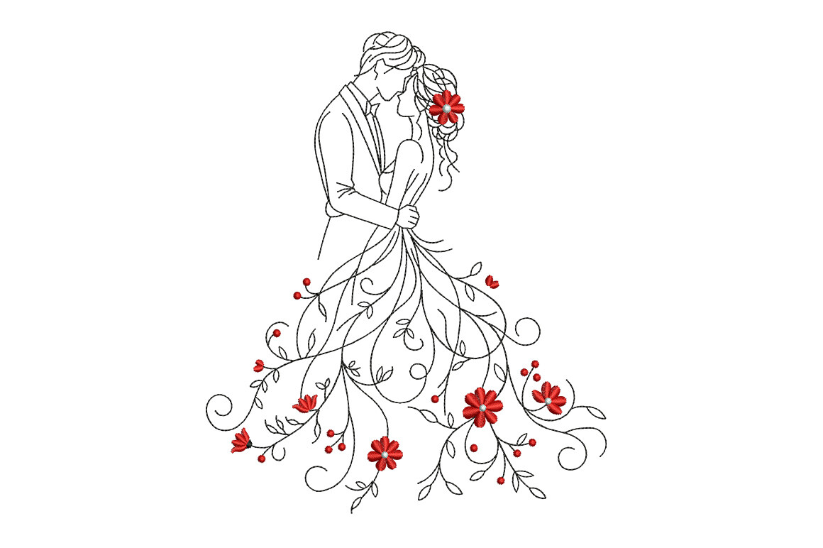 Floral Wedding Couple