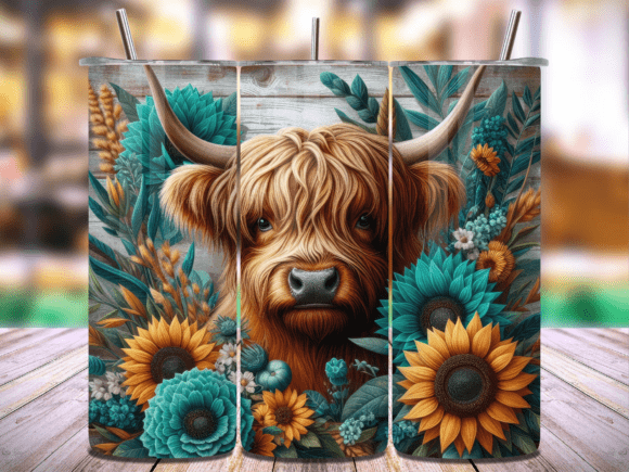 Flowers Cow 20 Oz Tumbler Wrap Vol.13