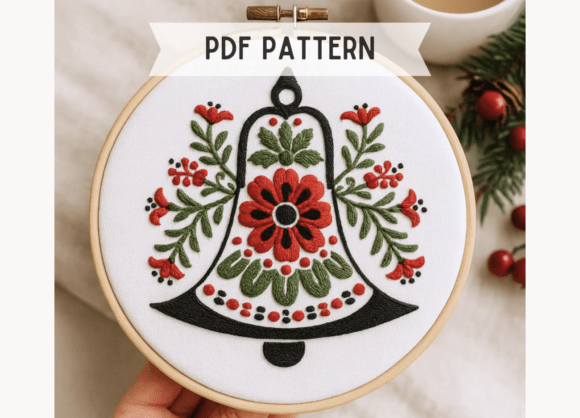 Folk Bell Ornament Embroidery