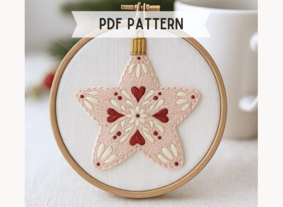 Folk Star Ornament Embroidery