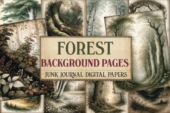 Forest Background Junk Journal Paper