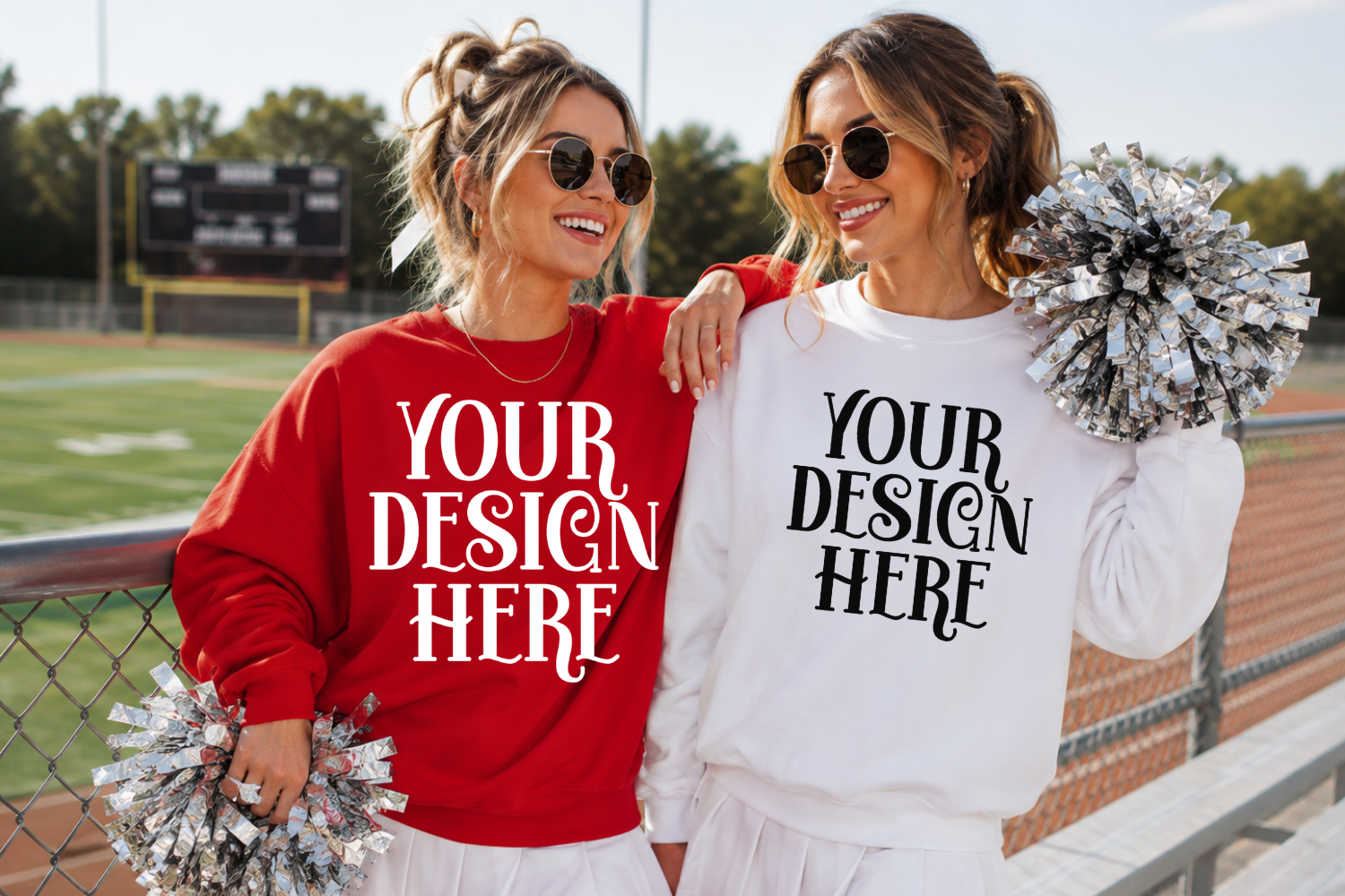 Gildan 18000 Sweatshirt Football Mockup