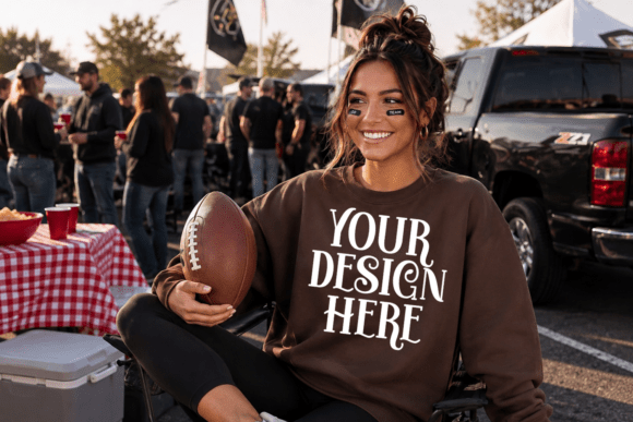 Gildan 18000 Sweatshirt Football Mockup