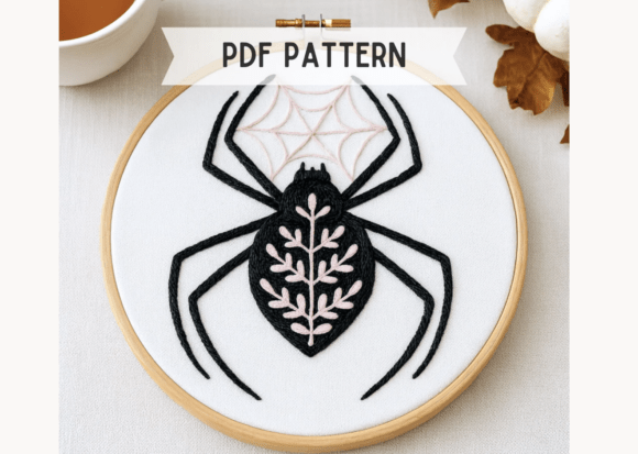 Halloween Spider Web Embroidery