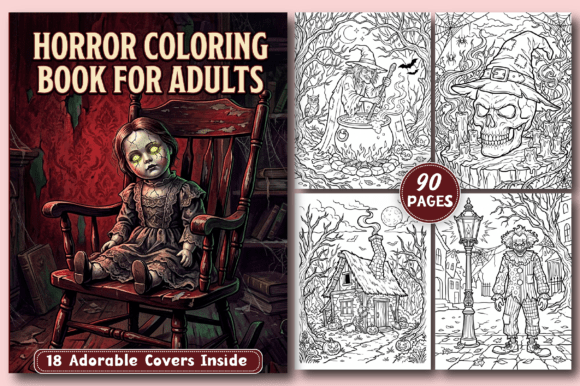 Horror Coloring Book for Adults