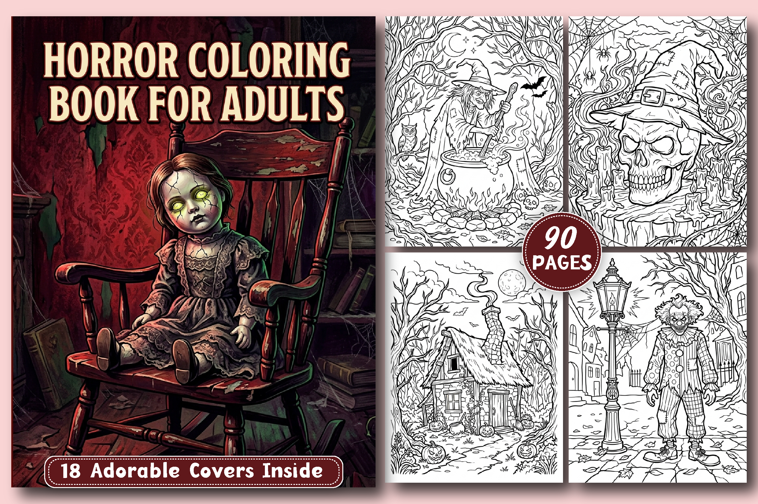 Horror Coloring Book for Adults