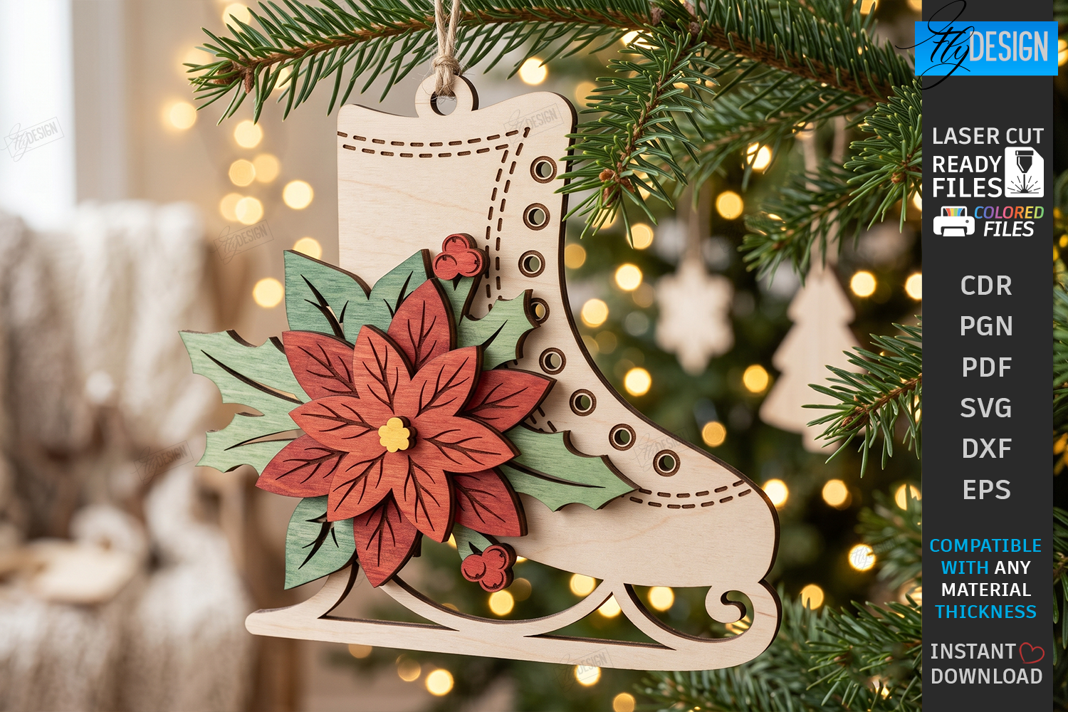 Layered Christmas Ornament Laser Cut