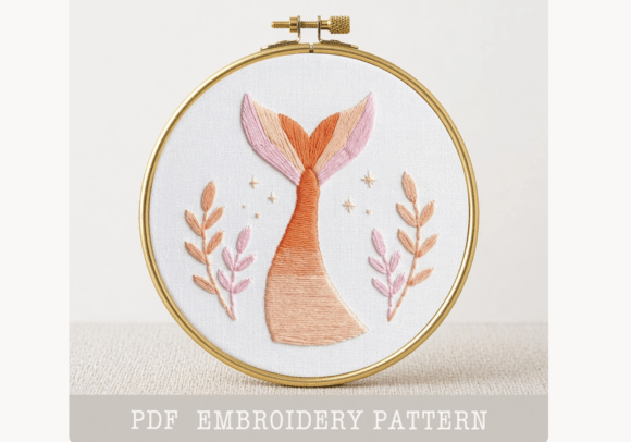 Mermaid Tail Embroidery Pattern