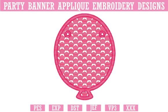 Party Banner Applique Design Embroidery