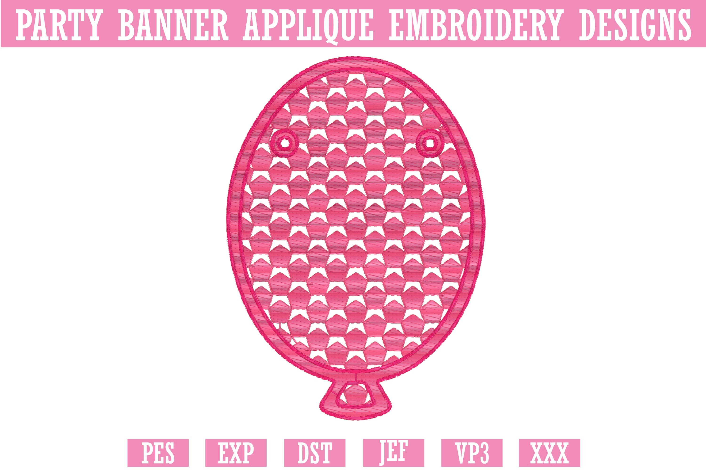 Party Banner Applique Design Embroidery