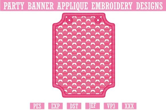 Party Banner Applique Embroidery Designs