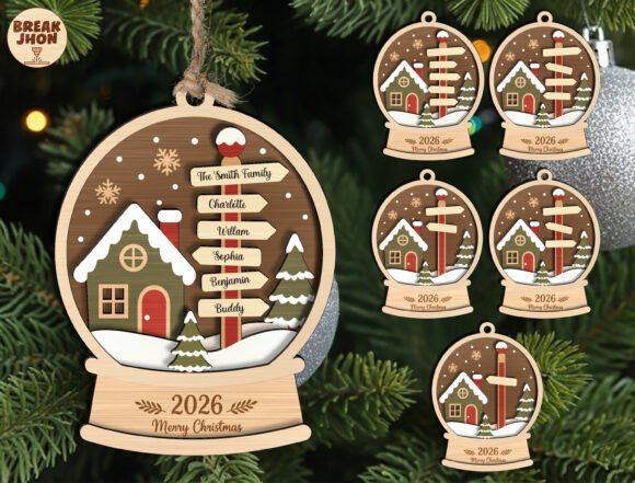 Personalized Christmas Ornament Svg (Design 2) laser cut file