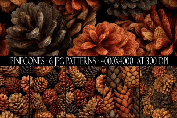 Pinecones Seamless Patterns