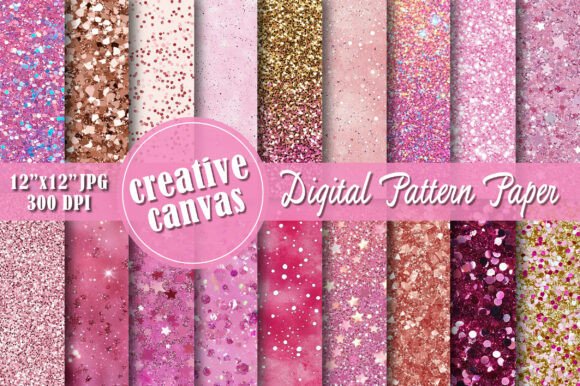 Pink Glitter Digital Paper Collection