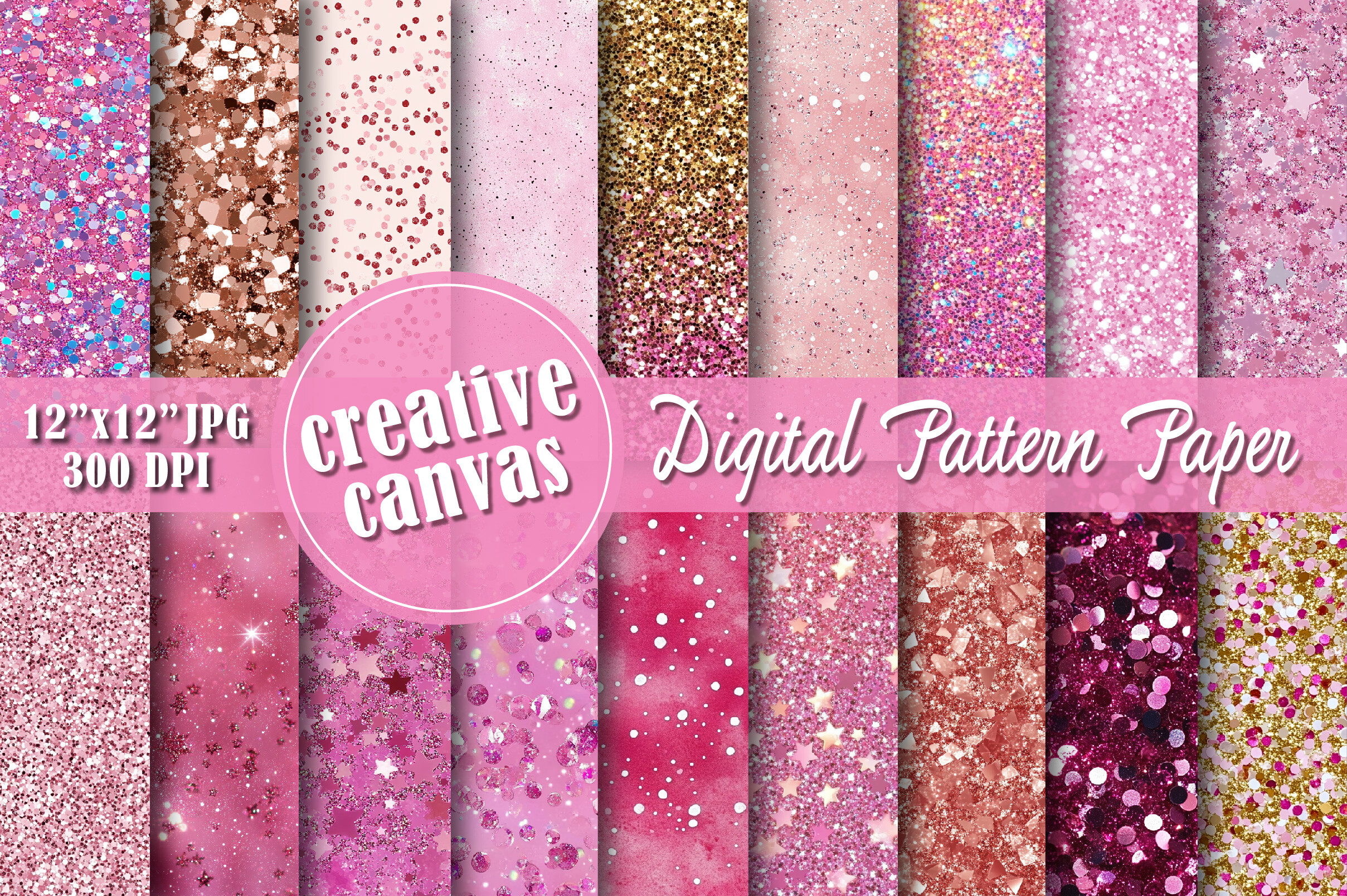 Pink Glitter Digital Paper Collection