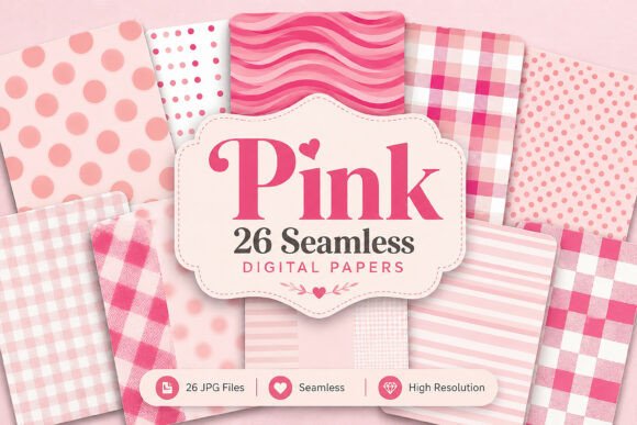 Pink Seamless Patterns Digital Paper