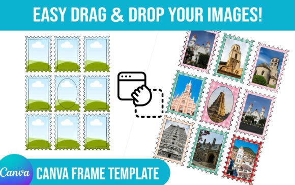Postage Stamp Trendy Canva Frames