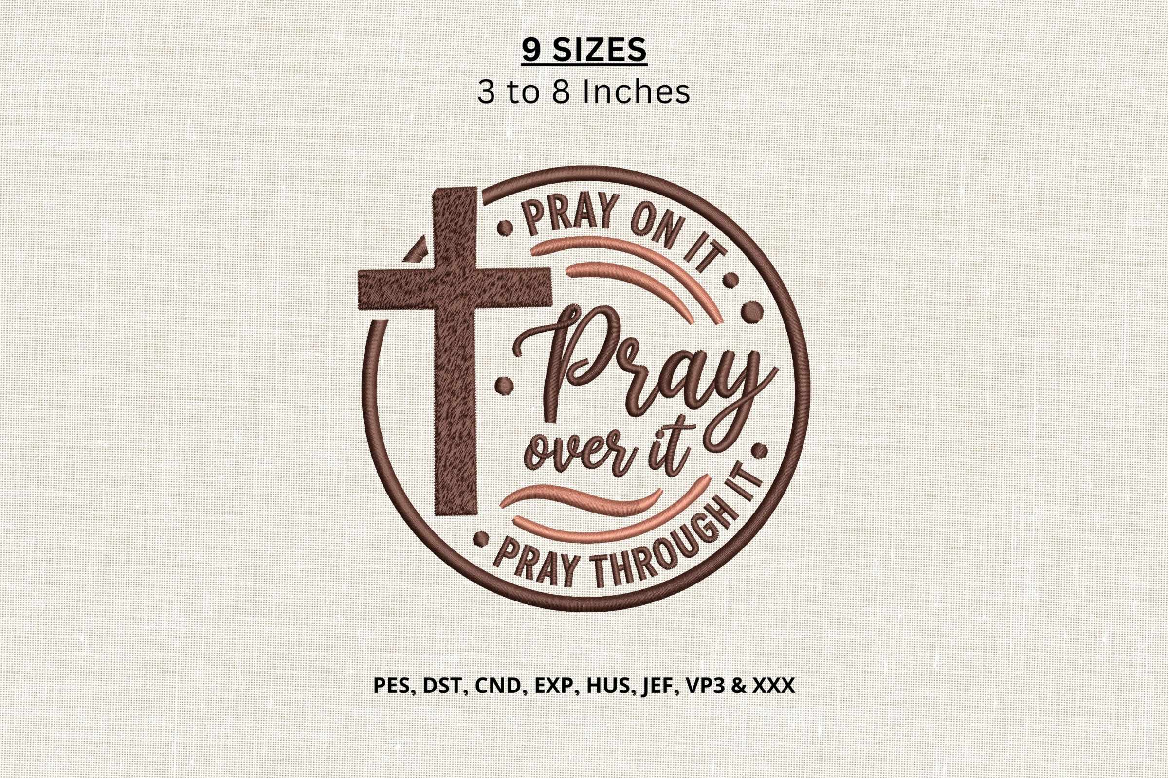 Pray over It Christian Cross Machine DST