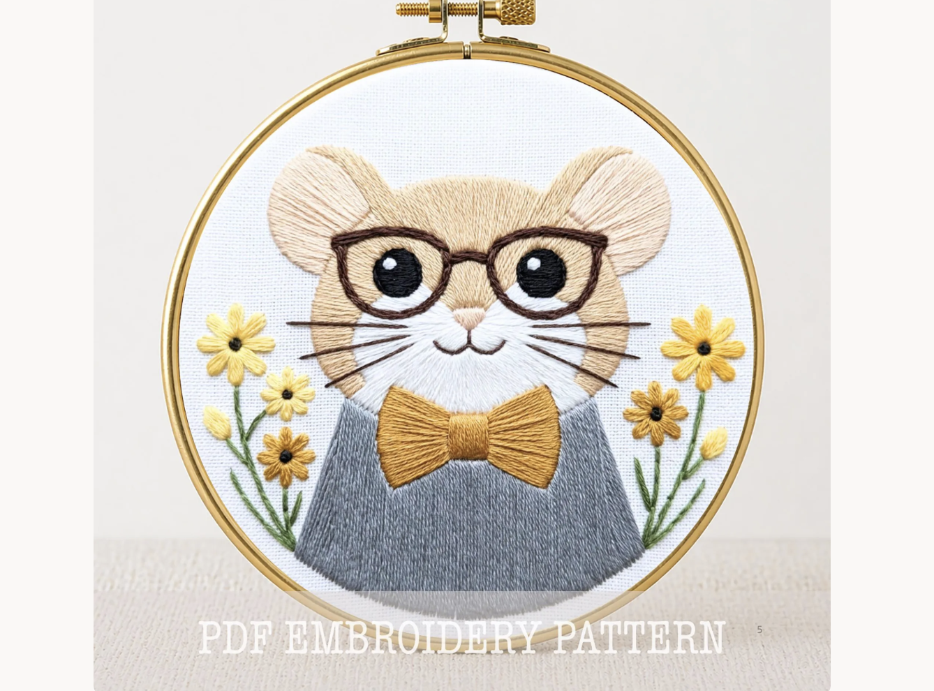Professor Mouse Embroidery Pattern