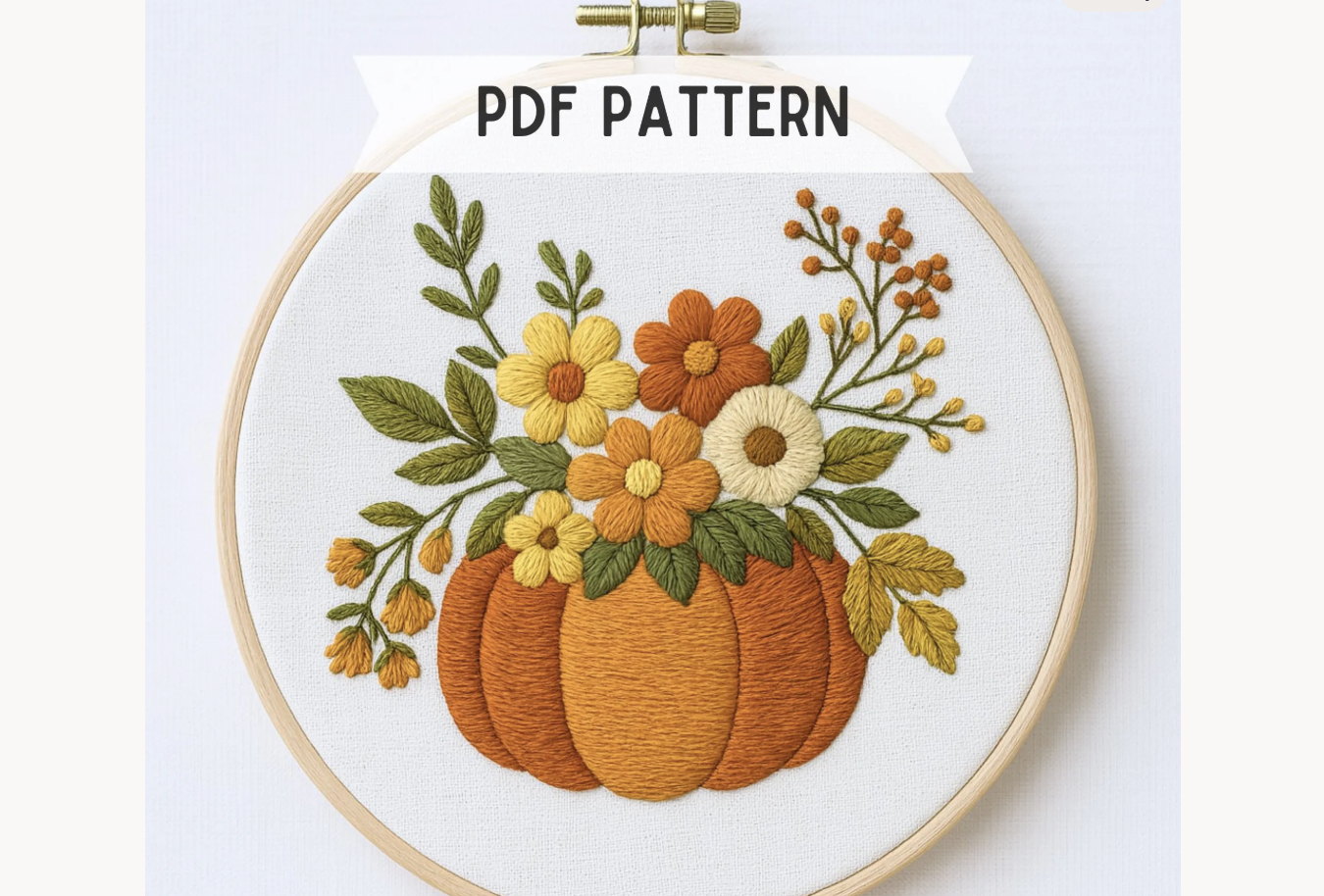Pumpkin Floral Bouquet Embroidery