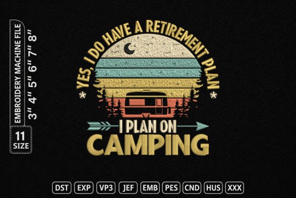 Retro Camping Embroidery File