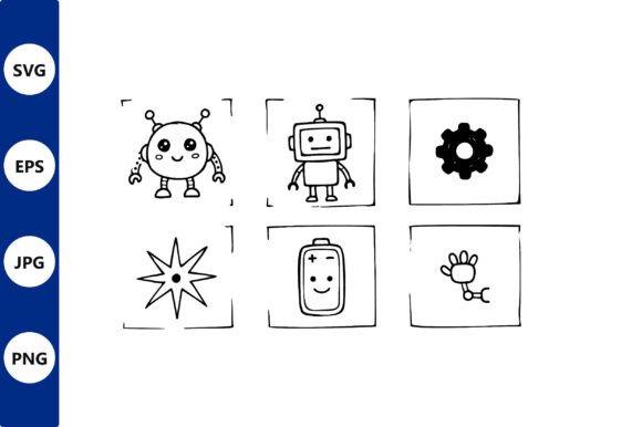 Robot Doodle Icon Collection