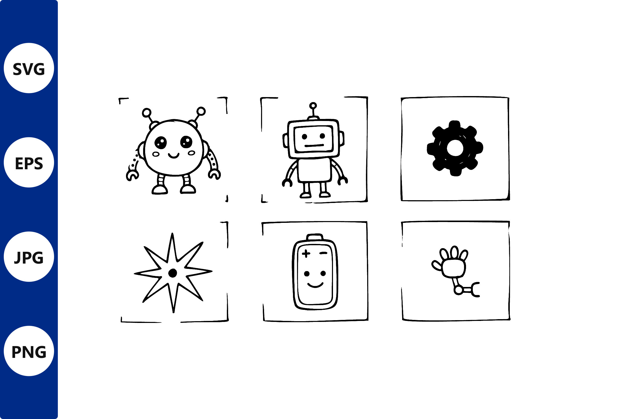 Robot Doodle Icon Collection