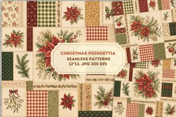 Seamless Paper: Christmas Poinsettia