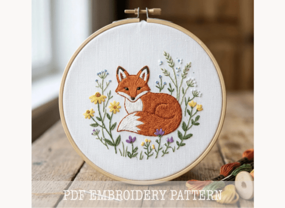 Sleeping Fox Wildflower Embroidery