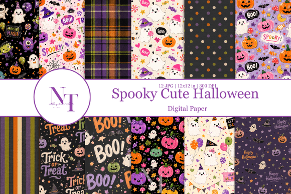 Spooky Cute Halloween Digital Paper