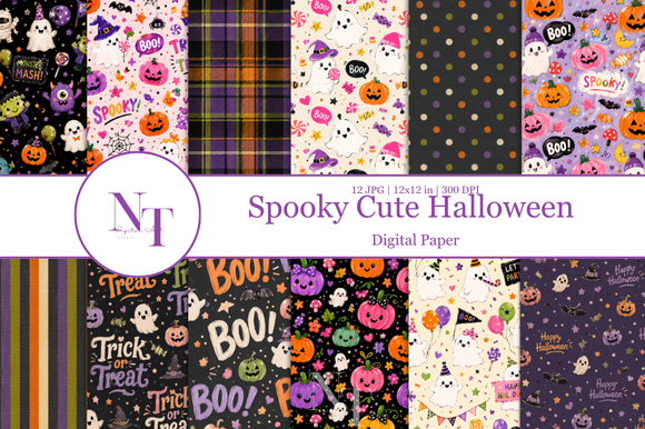 Spooky Cute Halloween Digital Paper