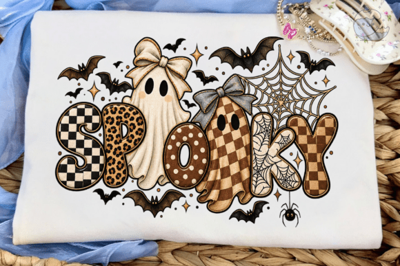 Spooky Ghost Halloween PNG Shirt Design