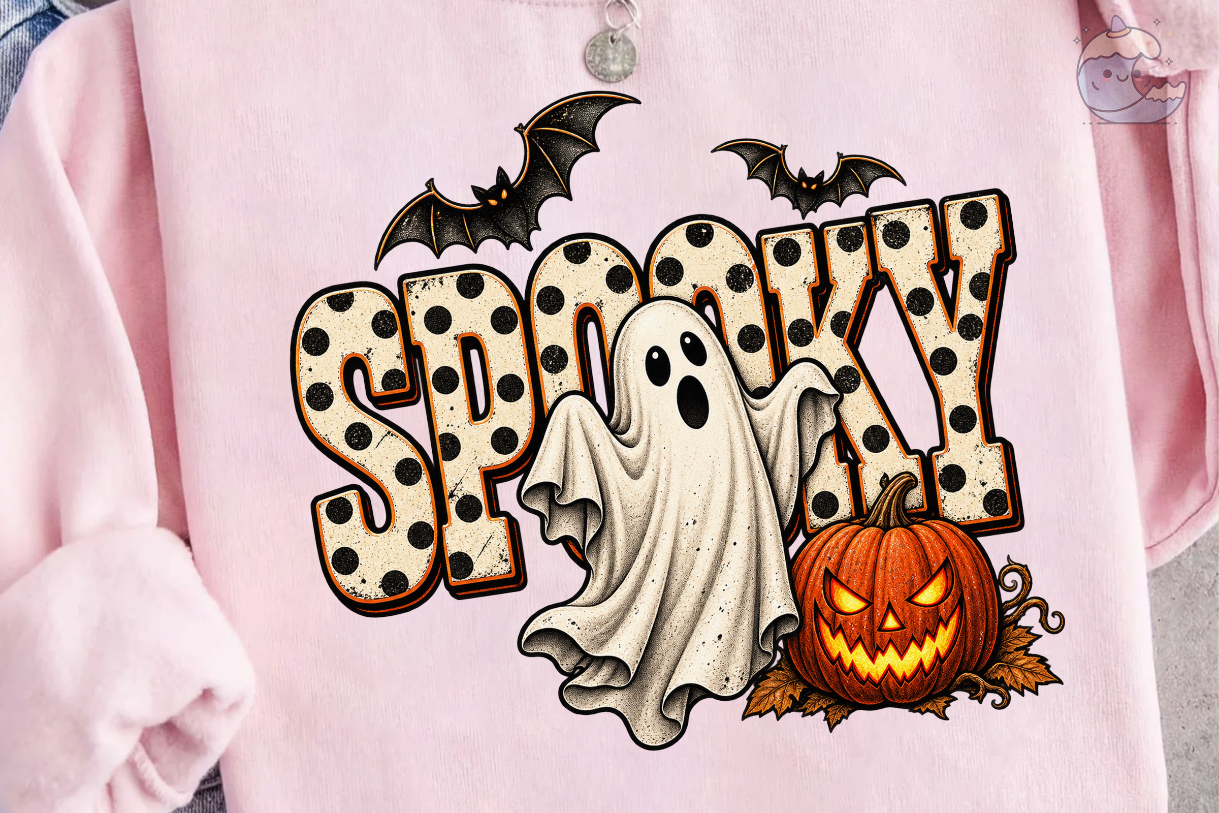 Spooky Halloween Ghost PNG Shirt Design