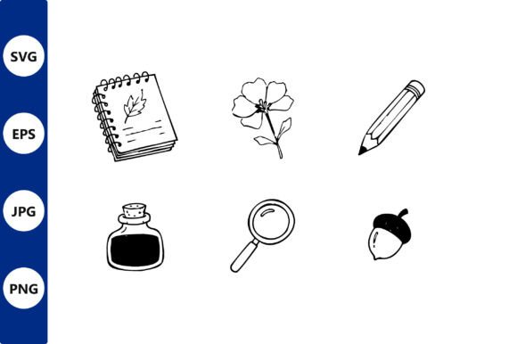 Study Desk Line Art Icons